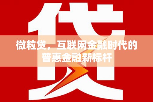 甘南微粒贷，互联网金融时代的普惠金融新标杆