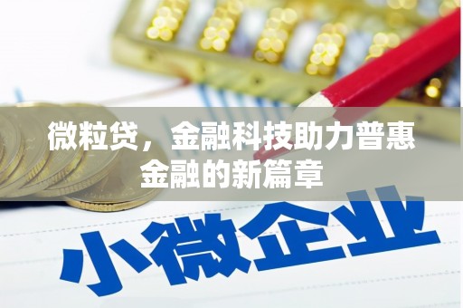 甘南微粒贷，金融科技助力普惠金融的新篇章