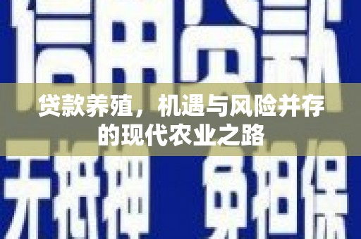 甘南贷款养殖，机遇与风险并存的现代农业之路