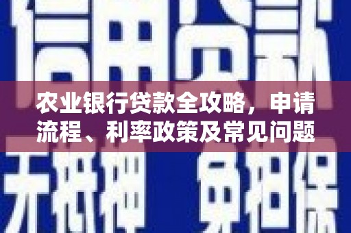 甘南农业银行贷款全攻略，申请流程、利率政策及常见问题解析