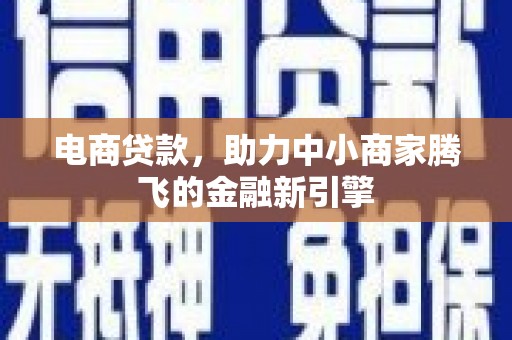 甘南电商贷款，助力中小商家腾飞的金融新引擎