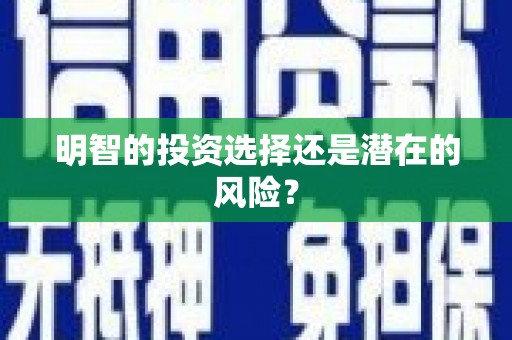 甘南明智的投资选择还是潜在的风险？