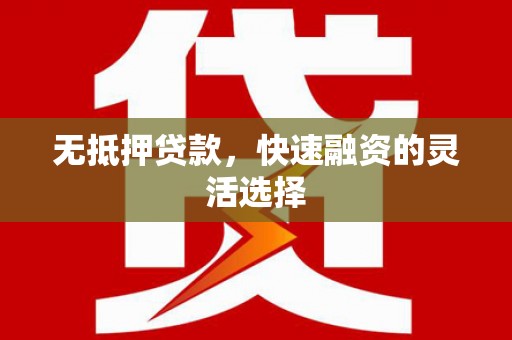 甘南无抵押贷款，快速融资的灵活选择