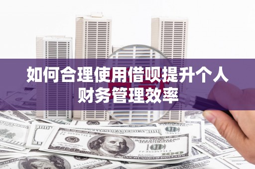 甘南如何合理使用借呗提升个人财务管理效率