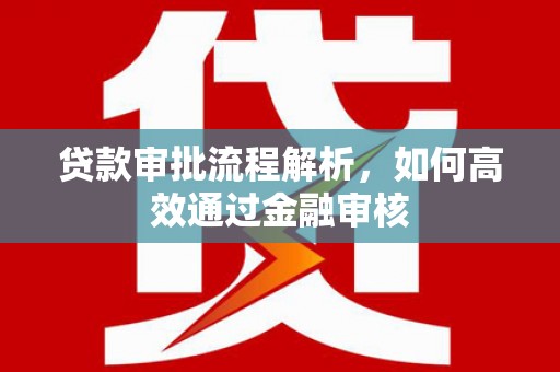 甘南贷款审批流程解析，如何高效通过金融审核