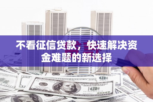 甘南不看征信贷款，快速解决资金难题的新选择