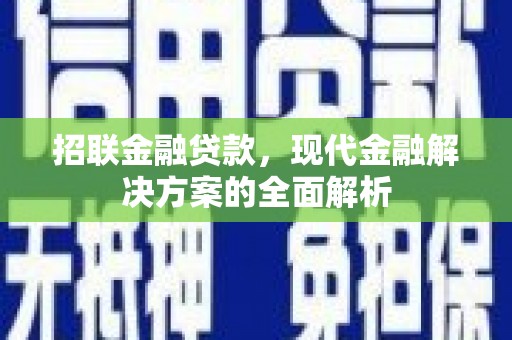 甘南招联金融贷款，现代金融解决方案的全面解析