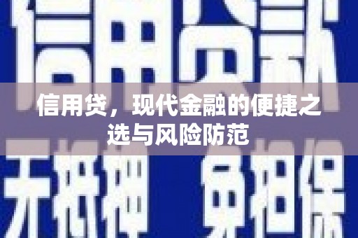甘南信用贷，现代金融的便捷之选与风险防范