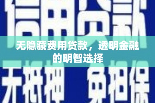 甘南无隐藏费用贷款，透明金融的明智选择