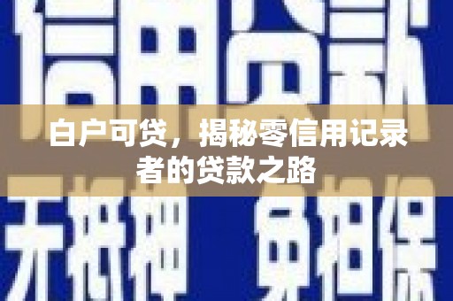 甘南白户可贷，揭秘零信用记录者的贷款之路