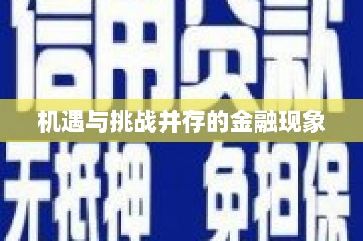 甘南机遇与挑战并存的金融现象